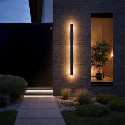 Applique murale d'extérieur LED WOW LED/20W/230V 3000/4000/6000K 120 cm IP54 noire