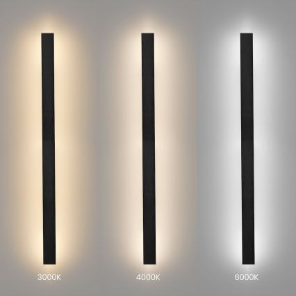Applique murale d'extérieur LED WOW LED/20W/230V 3000/4000/6000K 120 cm IP54 noire