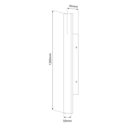 Applique murale d'extérieur LED WOW LED/20W/230V 3000/4000/6000K 120 cm IP54 noire
