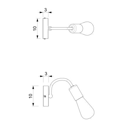 Applique murale DOW 1xE27/60W/230V blanche/dorée