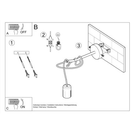 Applique murale EDISON 1xE27/60W/230V noir