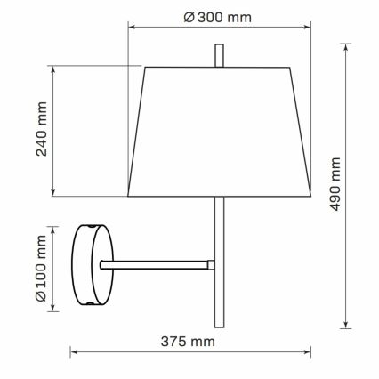 Applique murale ELENA 1xE27/20W/230V noir
