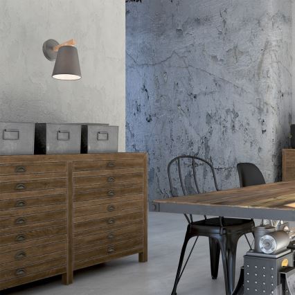 Applique murale ELLIE 1xE27/60W/230V hêtre