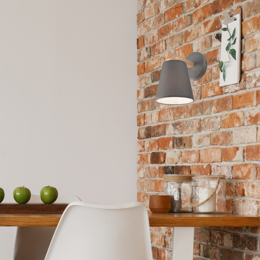 Applique murale ELLIE 1xE27/60W/230V hêtre