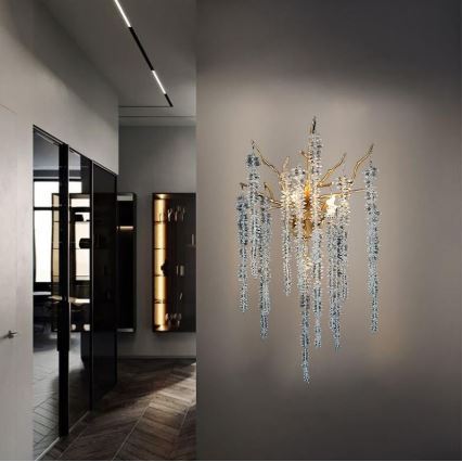 Applique murale en cristal 3xG9/40W/230V Rose doré