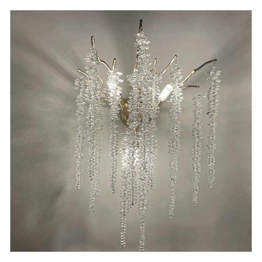 Applique murale en cristal 3xG9/40W/230V Rose doré