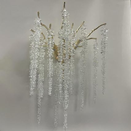 Applique murale en cristal 3xG9/40W/230V Rose doré