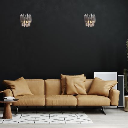 Applique murale en cristal MADISON 2xE14/40W/230V chrome brillant