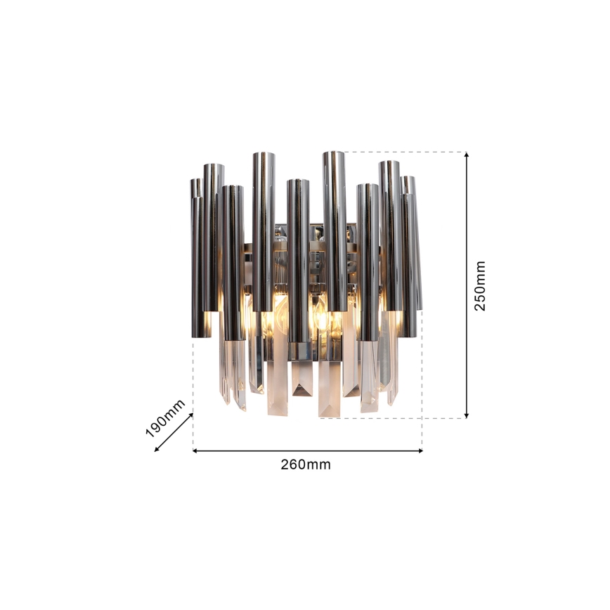 Applique murale en cristal MADISON 2xE14/40W/230V chrome brillant