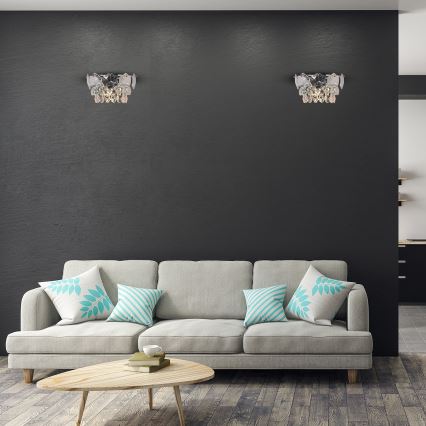Applique murale en cristal SELENA 2xE14/40W/230V chrome brillant