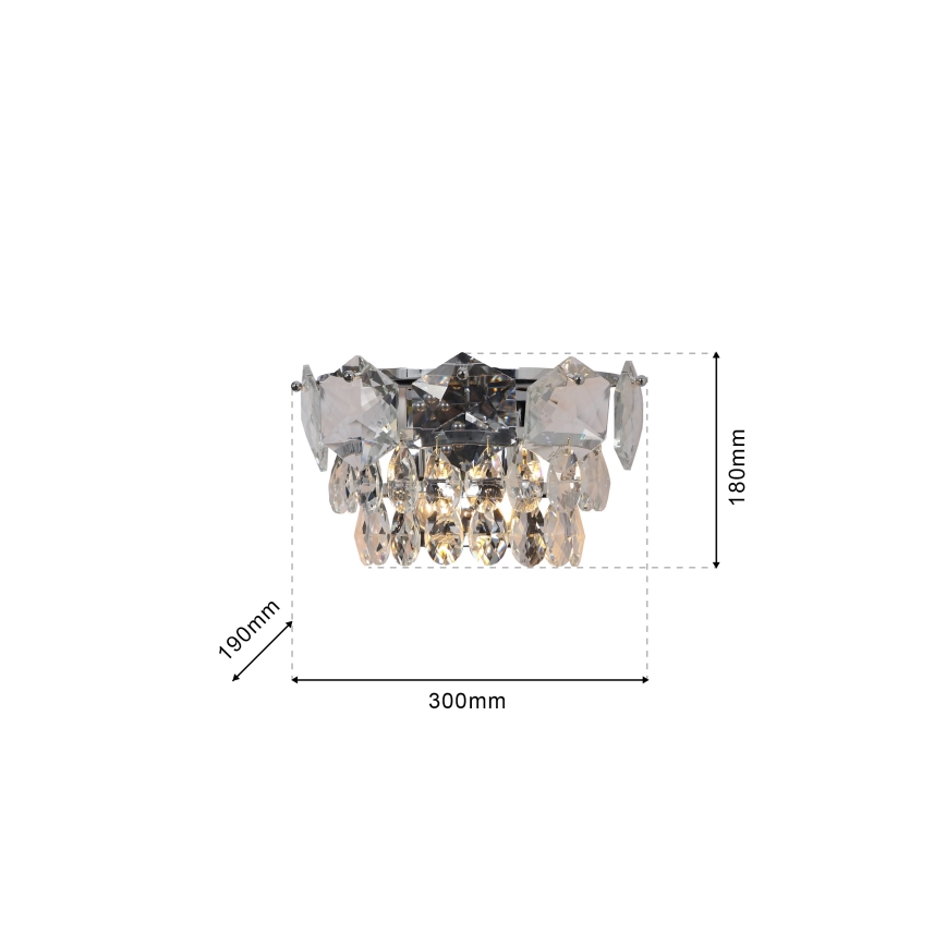 Applique murale en cristal SELENA 2xE14/40W/230V chrome brillant