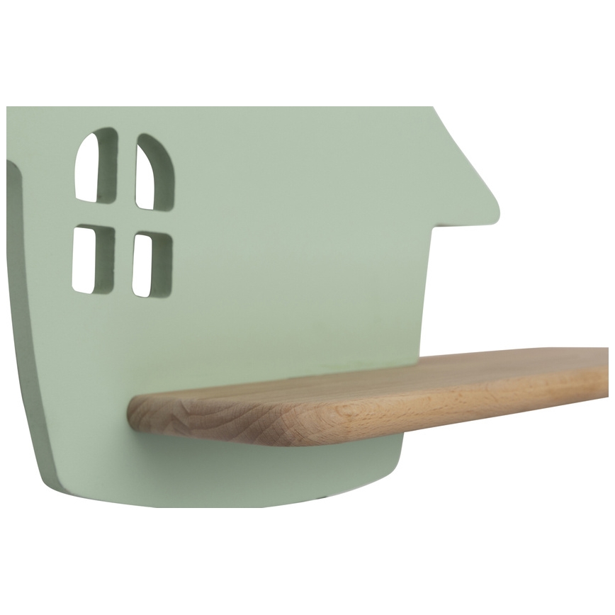 Applique murale enfant avec étagère HOUSE LED/4W/230V vert/bois