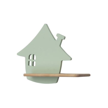 Applique murale enfant avec étagère HOUSE LED/4W/230V vert/bois