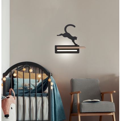 Applique murale enfant avec étagère JUMPING CAT LED/5W/230V