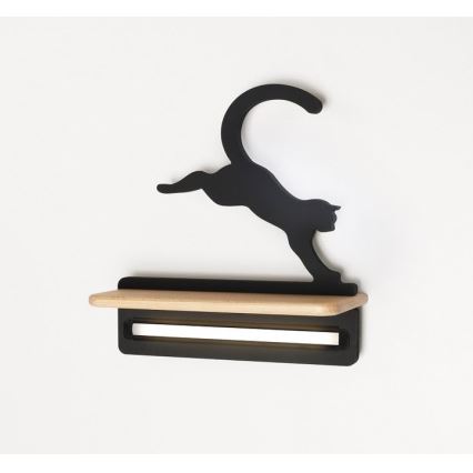 Applique murale enfant avec étagère JUMPING CAT LED/5W/230V