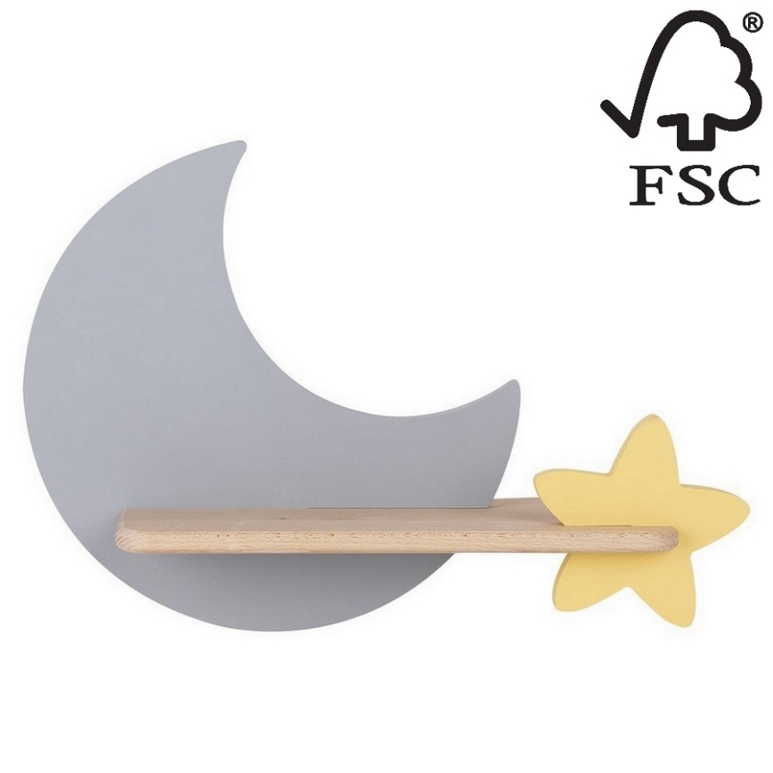 Applique murale enfant avec étagère MOON LED/5W/230V