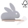 Applique murale enfant avec étagère RABBIT LED/4W/230V gris/blanc/bois