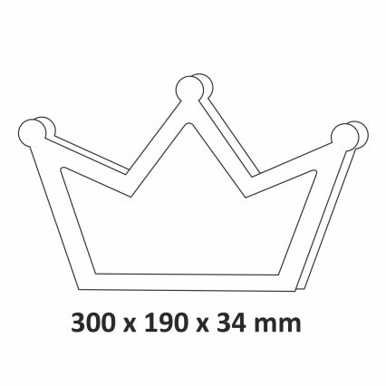Applique murale enfant LED/2xAA couronne rose