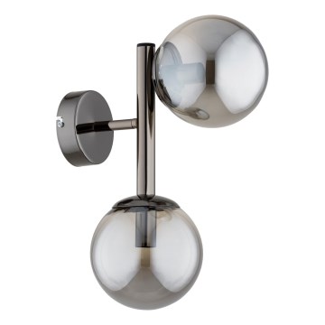 Applique murale ERAL 2xE14/10W/230V chrome brillant/noir/fumé