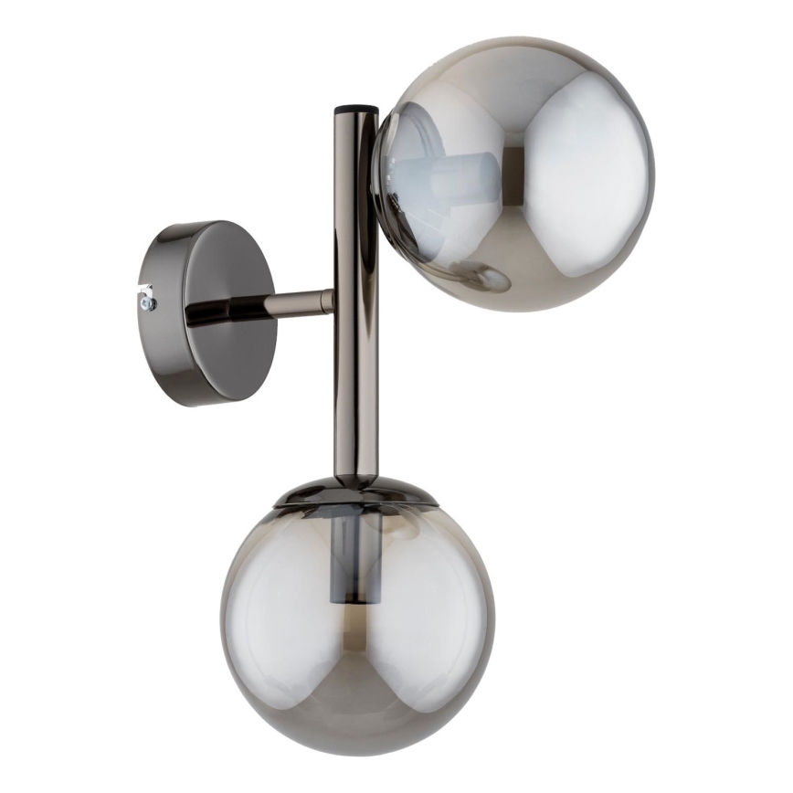 Applique murale ERAL 2xE14/10W/230V chrome brillant/noir/fumé