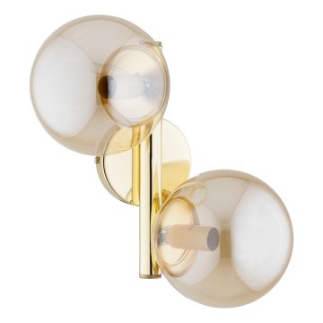 Applique murale ERAL 2xE14/10W/230V dorée/beige/fumée