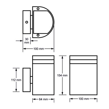 Applique murale extérieur KORTEK 1xGU10/30W/230V IP54 grise