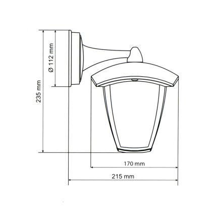 Applique murale extérieur LED LUNA 1xE27/60W/230V IP44