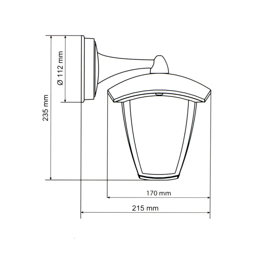 Applique murale extérieur LED LUNA 1xE27/60W/230V IP44