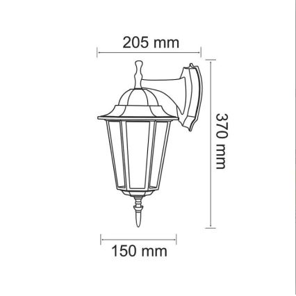 Applique murale extérieure 1xE27/20W/230V IP43 noir