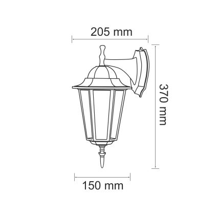 Applique murale extérieure 1xE27/20W/230V IP43 patine