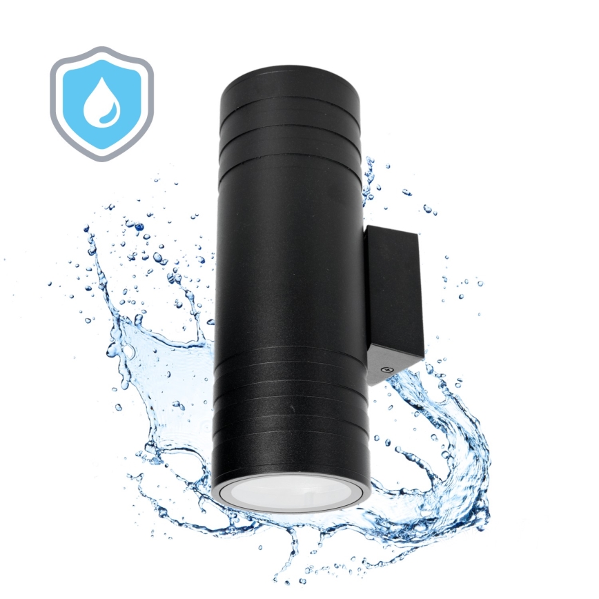 Applique murale extérieure 2xGU10/35W/230V IP54 arrondi noir