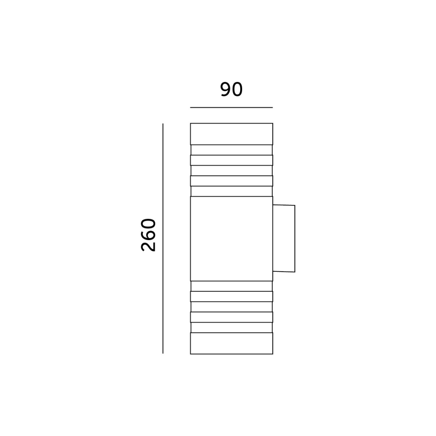 Applique murale extérieure 2xGU10/35W/230V IP54 arrondi noir