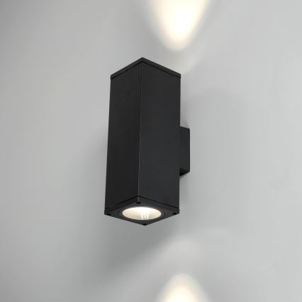 Applique murale extérieure 2xGU10/35W/230V IP54 carré noir