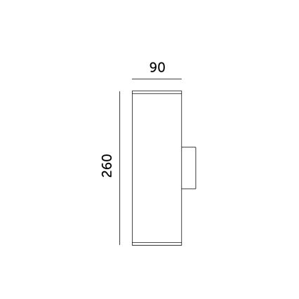 Applique murale extérieure 2xGU10/35W/230V IP54 carré noir