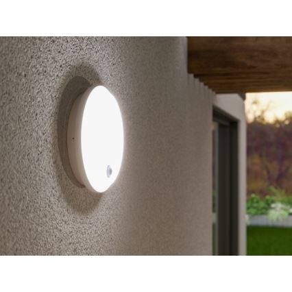 Applique murale d'extérieur LED avec capteur de mouvement et capteur crépusculaire LED/15W/230V IP65 blanc