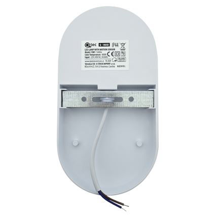 Applique murale extérieure à LED avec détecteur de mouvement, 18W/230V, IP44, blanche