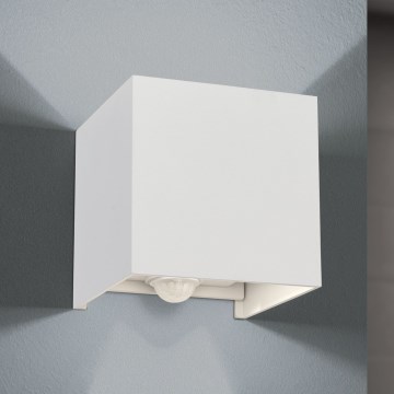 Applique murale extérieure avec détecteur de mouvement et de crépuscule CUBE-S LED/13W/230V IP54 blanc