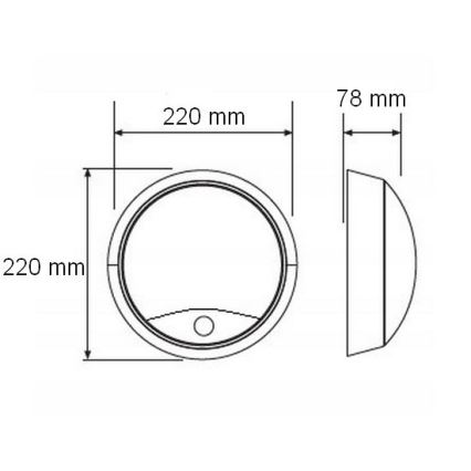 Applique murale extérieure avec détecteur LED/15W/230V 4000K IP65