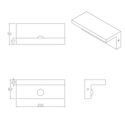 Applique murale extérieure avec détecteur TESA LED/10W/230V IP54 noir