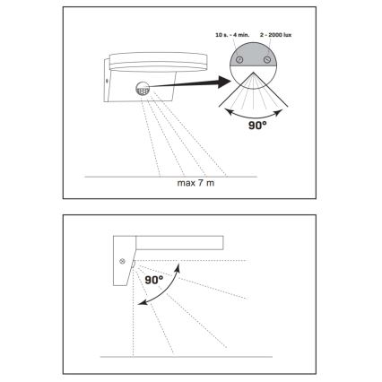 Applique murale extérieure avec détecteur TESA LED/10W/230V IP54 noir