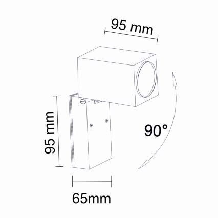 Applique murale extérieure BOSTON 1xGU10/10W/230V IP44 noir