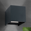 Applique murale extérieure CUBE 2xLED/3W/230V IP54 anthracite