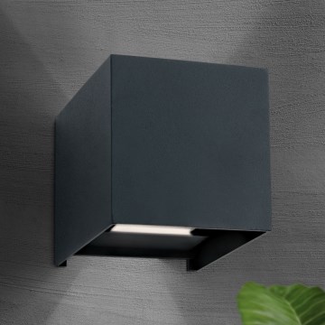 Applique murale extérieure CUBE 2xLED/3W/230V IP54 anthracite