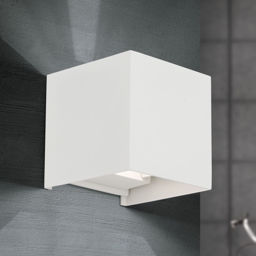 Applique murale extérieure CUBE 2xLED/3W/230V IP54 blanc
