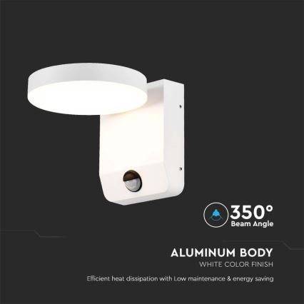 Applique murale extérieure flexible avec détecteur LED/17W/230V IP65 3000K blanc