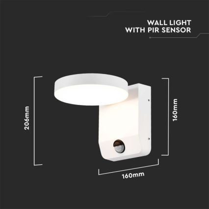 Applique murale extérieure flexible avec détecteur LED/17W/230V IP65 4000K blanc