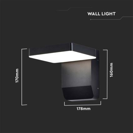 Applique murale extérieure flexible LED/17W/230V IP65 4000K noir