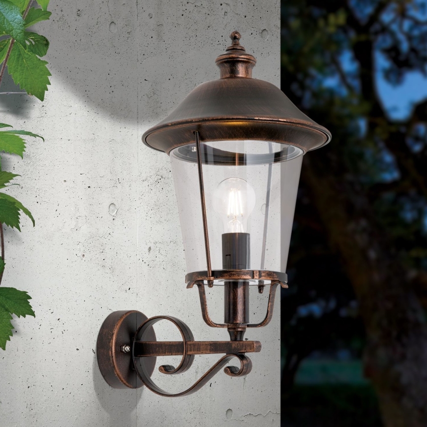 Applique murale extérieure KENZO 1xE27/100W/230V IP44 bronze/patine