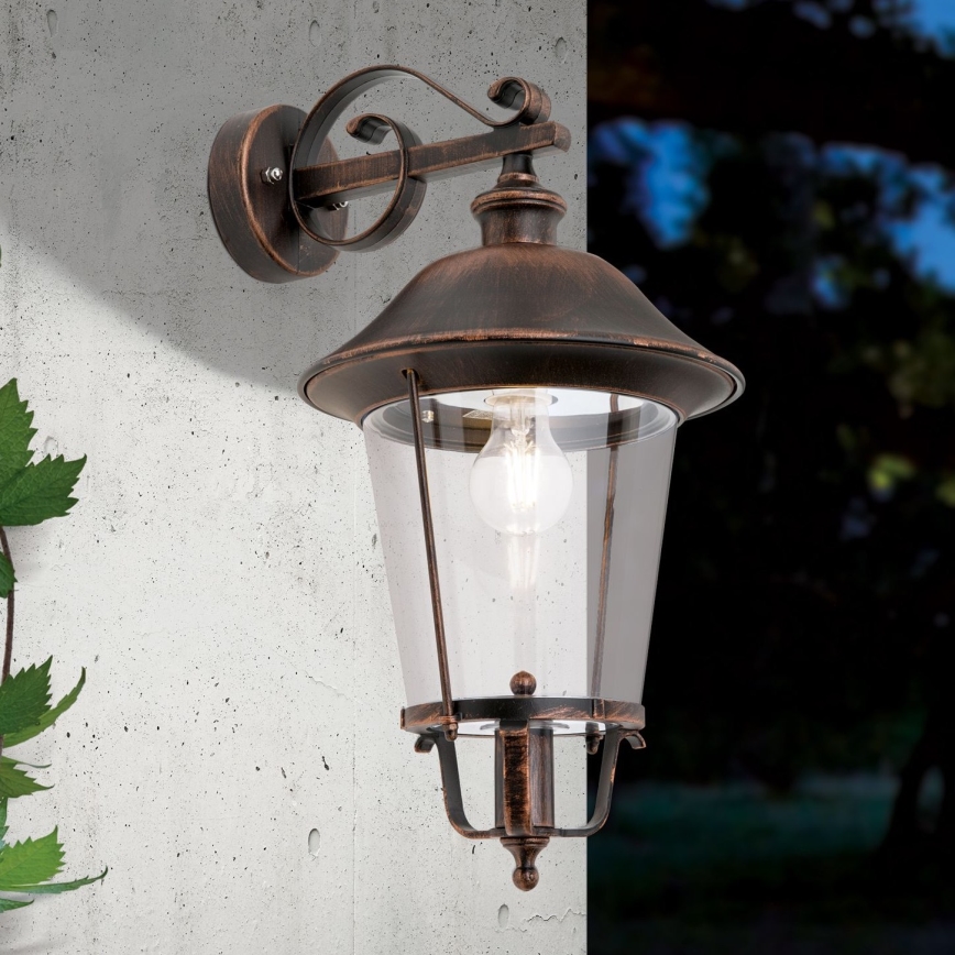 Applique murale extérieure KENZO 1xE27/100W/230V IP44 bronze/patine