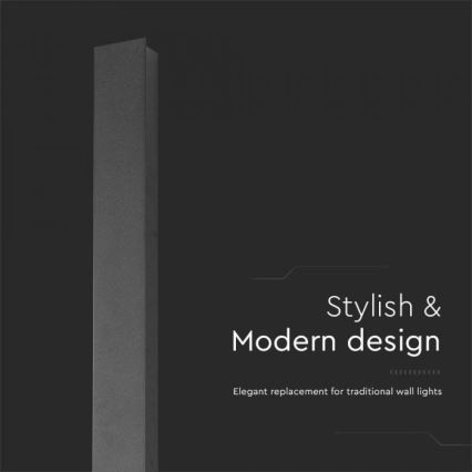 Applique murale extérieure LED/10W/230V 4000K IP65 51 cm noire